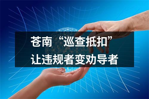 苍南“巡查抵扣”让违规者变劝导者