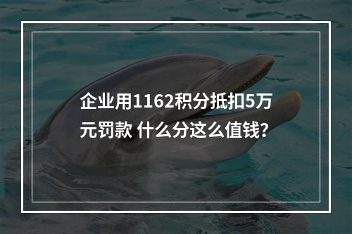 企业用1162积分抵扣5万元罚款 什么分这么值钱？