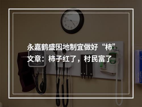 永嘉鹤盛因地制宜做好“柿”文章：柿子红了，村民富了