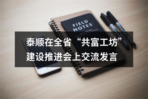 泰顺在全省“共富工坊”建设推进会上交流发言