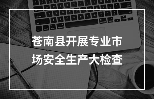 苍南县开展专业市场安全生产大检查