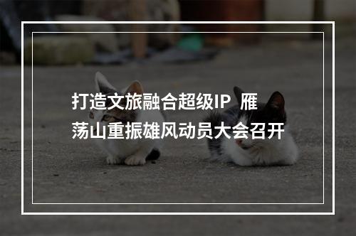 打造文旅融合超级IP  雁荡山重振雄风动员大会召开