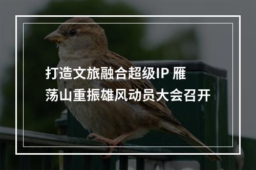 打造文旅融合超级IP 雁荡山重振雄风动员大会召开