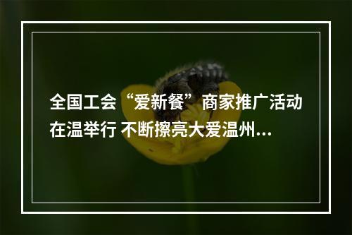 全国工会“爱新餐”商家推广活动在温举行 不断擦亮大爱温州善行天下品牌