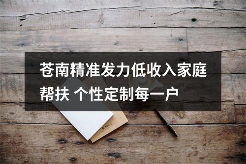 苍南精准发力低收入家庭帮扶 个性定制每一户