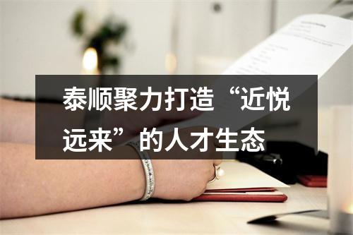 泰顺聚力打造“近悦远来”的人才生态