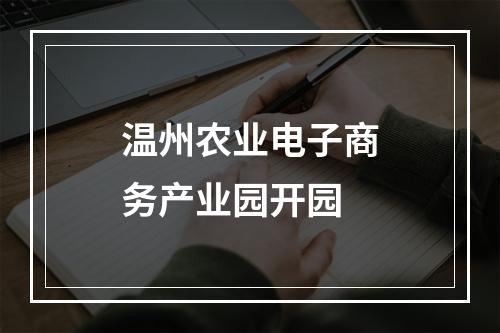 温州农业电子商务产业园开园