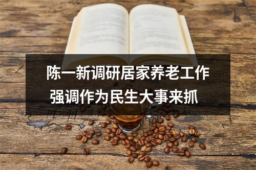 陈一新调研居家养老工作 强调作为民生大事来抓