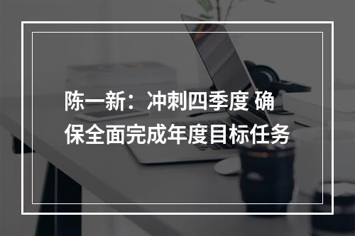 陈一新：冲刺四季度 确保全面完成年度目标任务