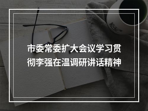 市委常委扩大会议学习贯彻李强在温调研讲话精神