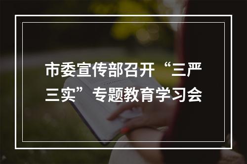 市委宣传部召开“三严三实”专题教育学习会