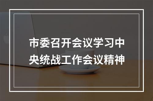 市委召开会议学习中央统战工作会议精神