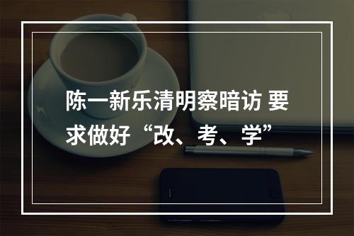 陈一新乐清明察暗访 要求做好“改、考、学”