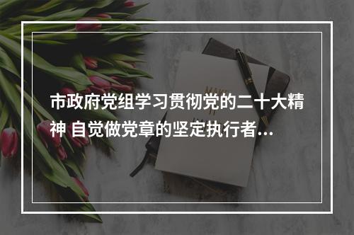 市政府党组学习贯彻党的二十大精神 自觉做党章的坚定执行者忠实捍卫者