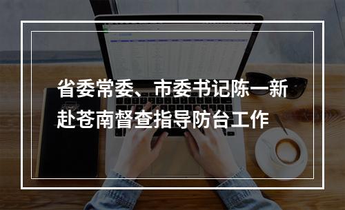 省委常委、市委书记陈一新赴苍南督查指导防台工作