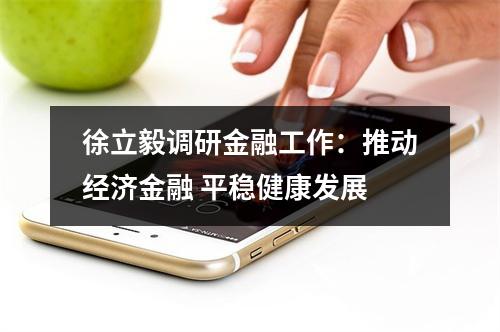 徐立毅调研金融工作：推动经济金融 平稳健康发展