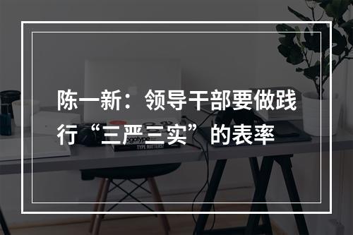 陈一新：领导干部要做践行“三严三实”的表率