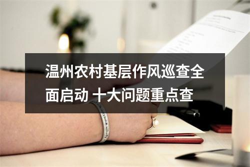 温州农村基层作风巡查全面启动 十大问题重点查