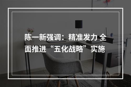 陈一新强调：精准发力 全面推进“五化战略”实施