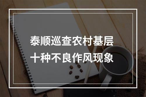 泰顺巡查农村基层 十种不良作风现象