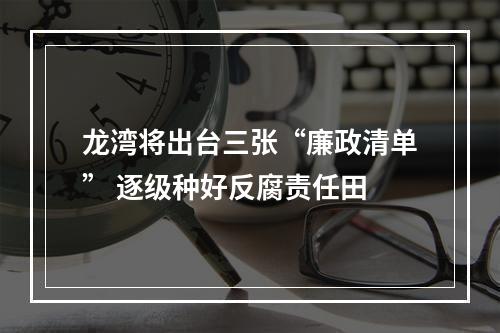 龙湾将出台三张“廉政清单” 逐级种好反腐责任田