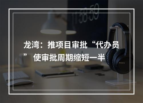 龙湾：推项目审批“代办员” 使审批周期缩短一半