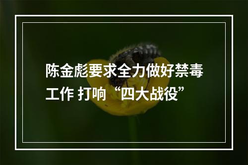 陈金彪要求全力做好禁毒工作 打响“四大战役”