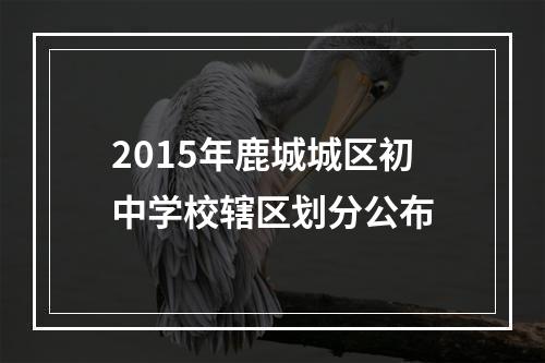 2015年鹿城城区初中学校辖区划分公布