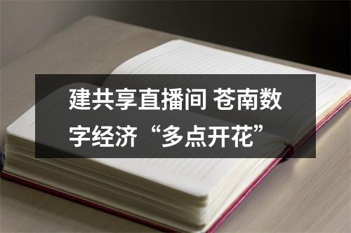 建共享直播间 苍南数字经济“多点开花”