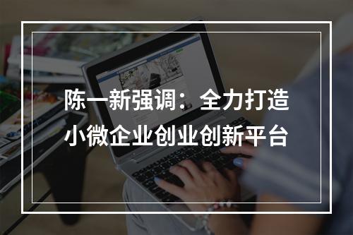 陈一新强调：全力打造小微企业创业创新平台