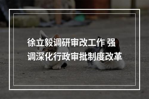 徐立毅调研审改工作 强调深化行政审批制度改革