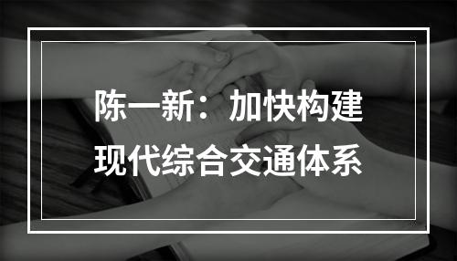 陈一新：加快构建现代综合交通体系