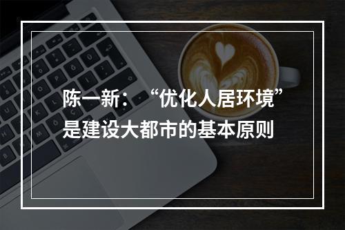 陈一新：“优化人居环境”是建设大都市的基本原则