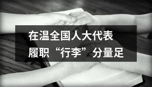 在温全国人大代表 履职“行李”分量足