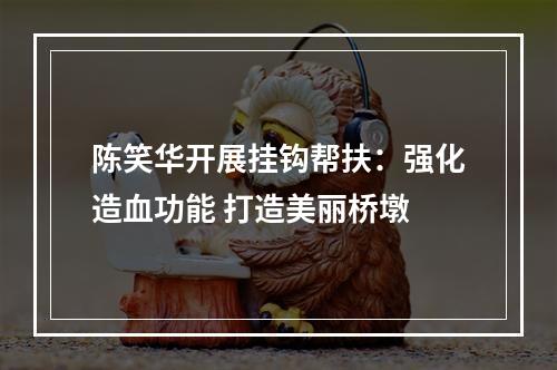 陈笑华开展挂钩帮扶：强化造血功能 打造美丽桥墩
