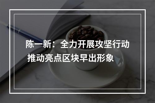 陈一新：全力开展攻坚行动 推动亮点区块早出形象