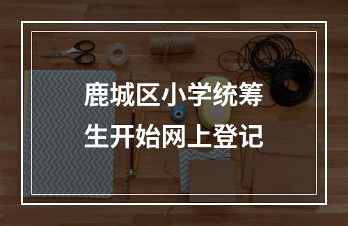 鹿城区小学统筹生开始网上登记