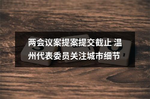 两会议案提案提交截止 温州代表委员关注城市细节