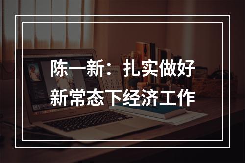 陈一新：扎实做好新常态下经济工作