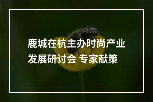 鹿城在杭主办时尚产业发展研讨会 专家献策