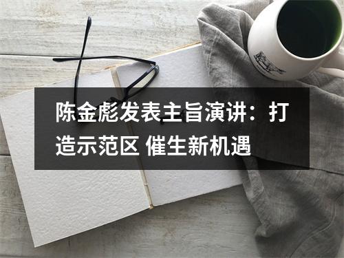 陈金彪发表主旨演讲：打造示范区 催生新机遇