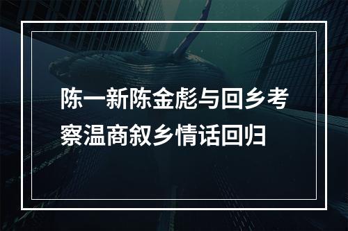 陈一新陈金彪与回乡考察温商叙乡情话回归