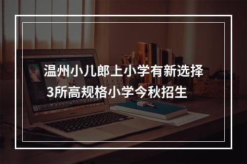 温州小儿郎上小学有新选择 3所高规格小学今秋招生