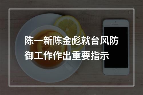 陈一新陈金彪就台风防御工作作出重要指示