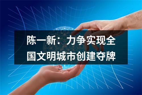 陈一新：力争实现全国文明城市创建夺牌