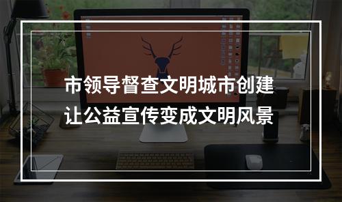 市领导督查文明城市创建 让公益宣传变成文明风景