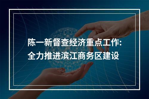 陈一新督查经济重点工作:全力推进滨江商务区建设