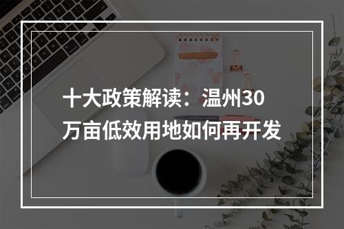 十大政策解读：温州30万亩低效用地如何再开发