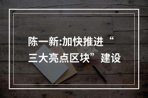 陈一新:加快推进“三大亮点区块”建设