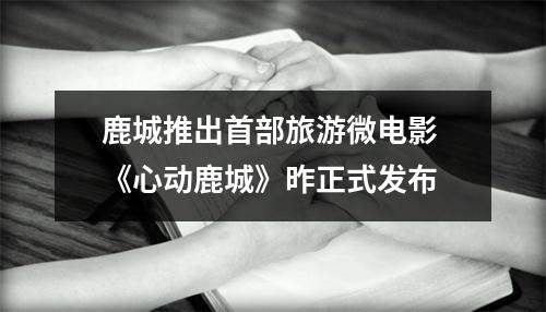 鹿城推出首部旅游微电影 《心动鹿城》昨正式发布